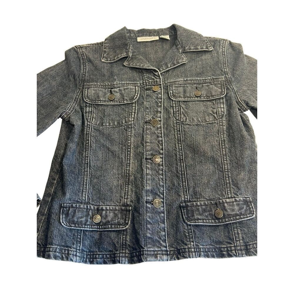 Chadwicks Blue Denim Cotton Trucker Jean Jacket Women's Size 8 Vintage